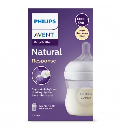 Avent steklenička plastična 125ml Natural Response