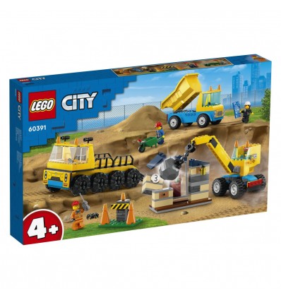 Lego® City 60391 Gradbeni tovornjaki in žerjav z rušilno kroglo