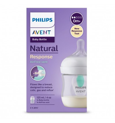 Avent steklenička plastična 125ml AFV Natural Response