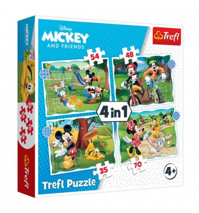Trefl 4v1-35, 48, 54, 70 -delna sestavljanka Mickey