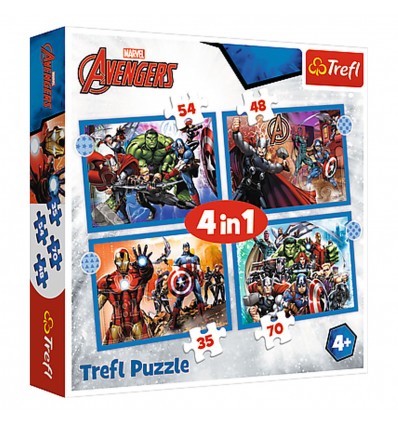 Trefl 4v1-35, 48, 54, 70 -delna sestavljanka Avengers