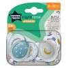 Tommee Tippee tolažilna duda - silikon nočna, 6-18m, sort, 2/1,