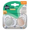 Tommee Tippee tolažilna duda - silikon nočna, 6-18m, sort, 2/1,