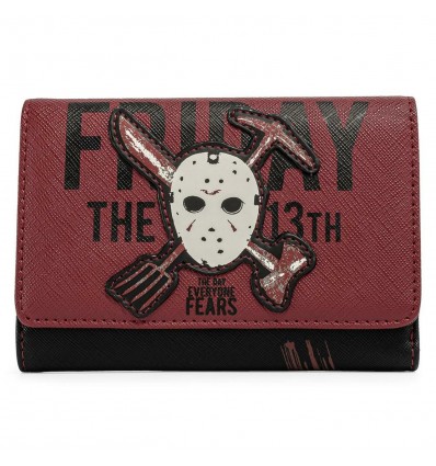 LOUNGEFLY FRIDAY THE 13TH JASON MASK TRI-FOLD DENARNICA