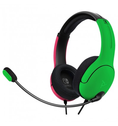 Slušalke PDP LVL40 Chat Stereo Headset za NINTENDO SWITCH roza zelene barve