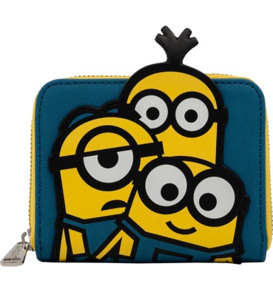 LOUNGEFLY MINION TRIPLE MINION BELLO ZIP AROUND DENARNICA