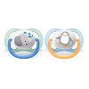 Avent tolažilna duda - silikon ultra air, 0-6m, m, slon/pingvin, 2/1