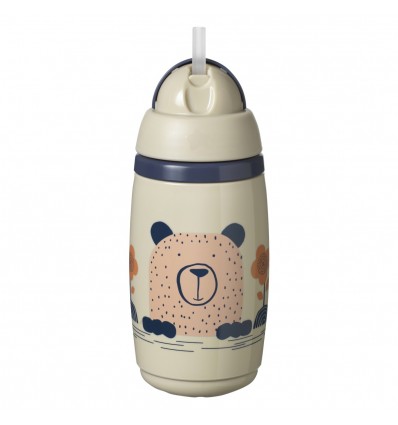 Tommee Tippee lonček s slamico in izolirni, 12m+, 266ml, gray