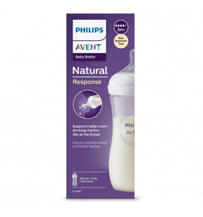 Avent steklenička plastična 330ml Natural Response