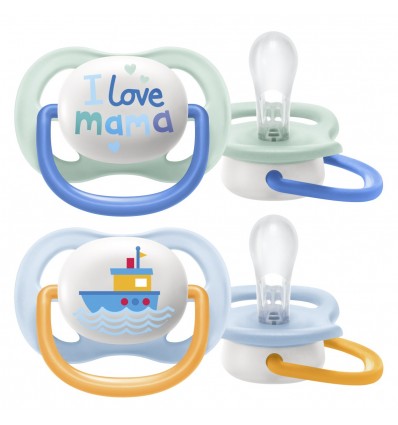 Avent tolažilna duda - silikon ultra air, 0-6m, m, mama/čoln, 2/1