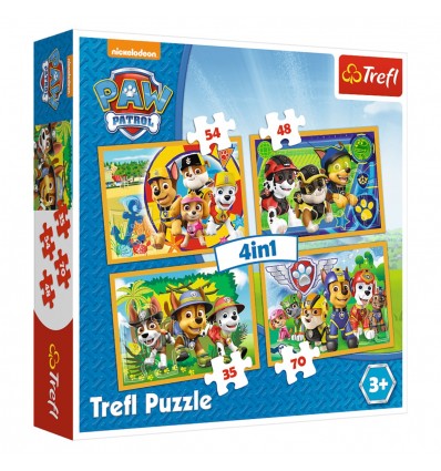 Trefl 4v1-35, 48, 54, 70 -delna sestavljanka Paw Patrol