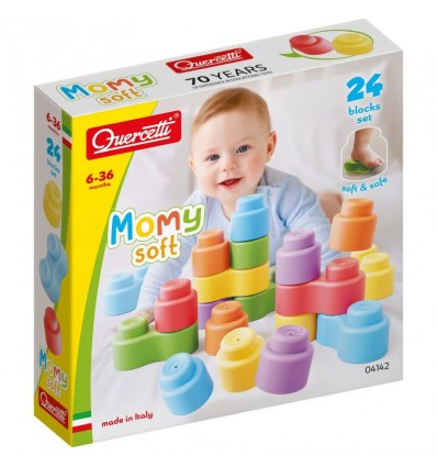 Quercetti Kocke Momy Soft, 6-36 mesecev 24 kos