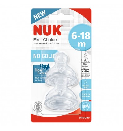 Nuk cucelj silikon FC (6-18 m), y pretok, 2kosa Multicolor