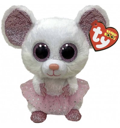 TY Beanie Boos NINA - bela miška balerina (15 cm)