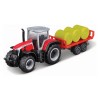 Maisto traktor 8 cm s prikolico Fendt, MF, Valtra, NH sort