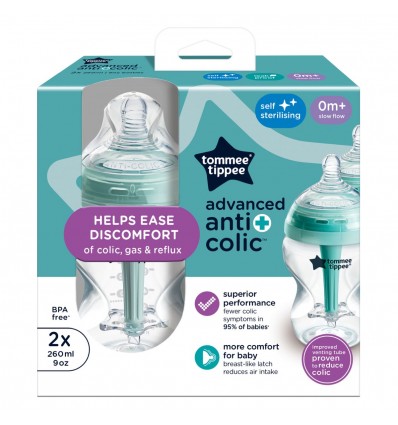 Tommee Tippee steklenička plastična AAC 260ml 2/1