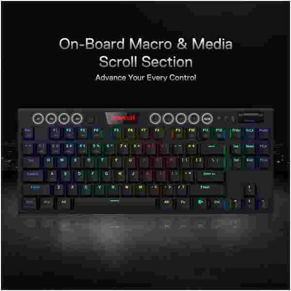 REDRAGON HORUS TKL PRO K621RGB-PRO WIRED & 2.4G & BT RED SWITCH TIPKOVNICA - Image 2