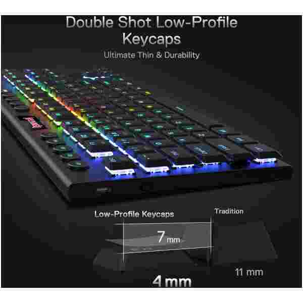 REDRAGON HORUS TKL PRO K621RGB-PRO WIRED & 2.4G & BT RED SWITCH TIPKOVNICA - Image 3