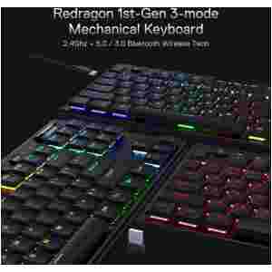 REDRAGON HORUS TKL PRO K621RGB-PRO WIRED & 2.4G & BT RED SWITCH TIPKOVNICA - Image 4