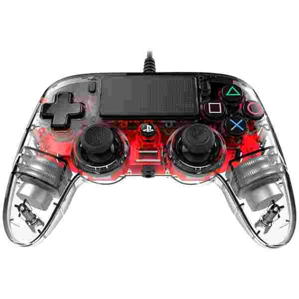 NACON PS4 TRANSPARENTEN ŽIČNI IGRALNI PLOŠČEK, RDEČ - Image 3
