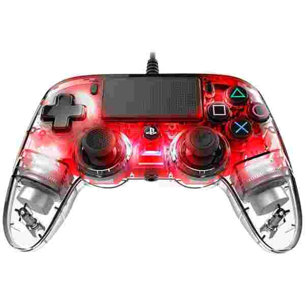 NACON PS4 TRANSPARENTEN ŽIČNI IGRALNI PLOŠČEK, RDEČ - Image 4