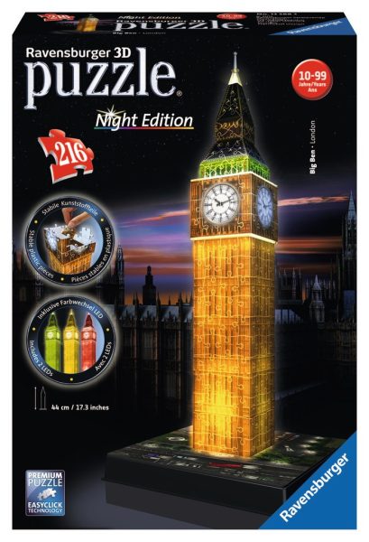 Sestavljanka 3D Big Ben ponoči 216d