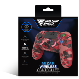 DRAGONSHOCK MIZAR BREZŽIČNI KONTROLER ZA PS4, PC, MOBILE- RDEČE CAMO BARVE - Image 4