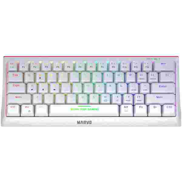 MARVO KG962G WH EN-R HECATE 61R žična mehanska tipkovnica bele barve
