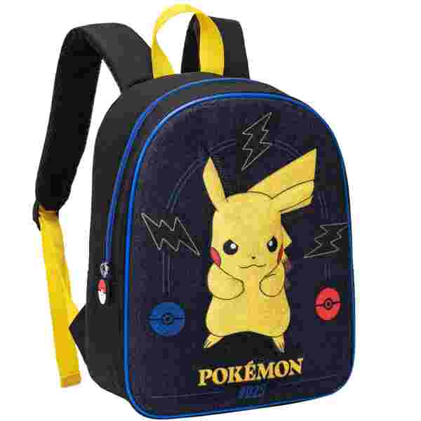 POKEMON - PIKACHU - JUNIOR nahrbtnik 32 cm črne barve