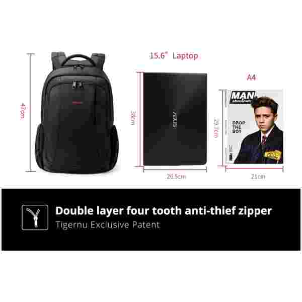 TIGERNU RHEA NAHRBTNIK ZA PRENOSNI RAČUNALNIK USB 15.6" ČRN - Image 3