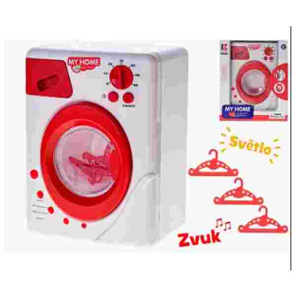 Pralni stroj svetloba/zvok 19cm + 3 obešalniki