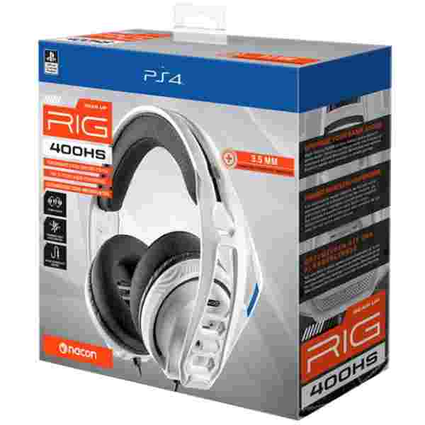Nacon | RIG 400HS WHITE PS4/PS5 žične gaming stereo slušalke za PS4 in PS5 - BELE BARVE - Image 3