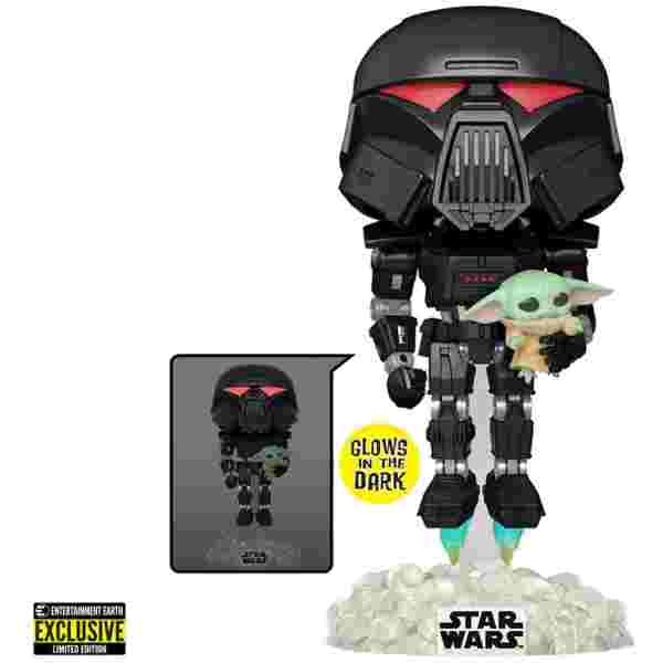 FUNKO POP STAR WARS: THE MANDALORIAN DARK TROOPER WITH GROGU - slika 2