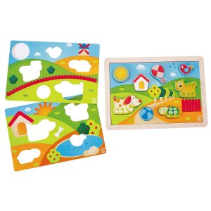Hape Puzzle sončna dežela  3 v 1