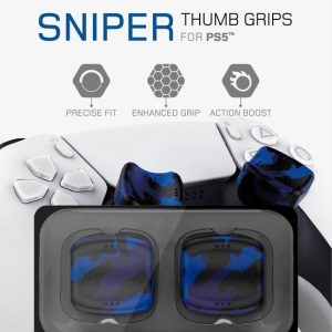 GIOTECK SNIPER THUMB GRIPS za PS5 - maskirno modre barve