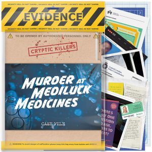 Detektivska igra - Murder at MediLuck Medicines - Cryptic Killers T4.5