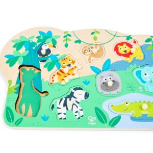 Hape lesena sestavljanka s čepki